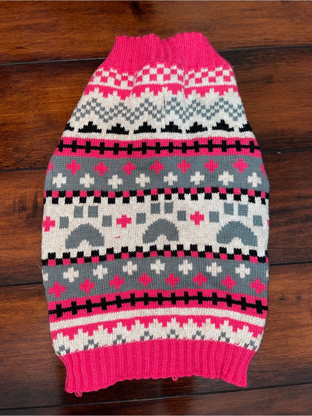 Pink Fair Isle Pet Sweater